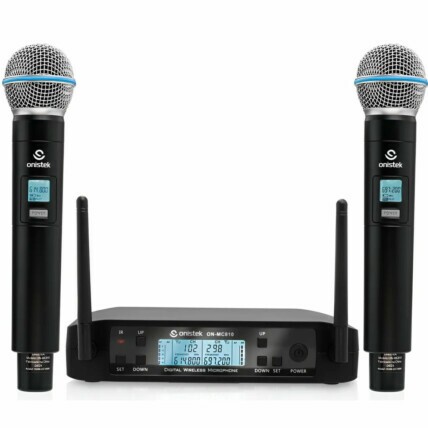 Microfone Sem Fio Duplo Uhf Dinamico Tela Digital 50 Canais