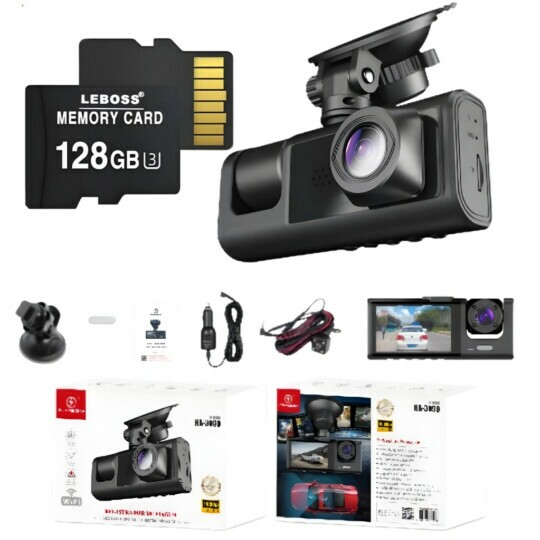 Câmera Automotiva Interna Wifi Visão Noturna + Cartão 128gb