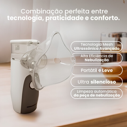 Inalador Silencioso Nebulizador Mesh Branco Procirurgica