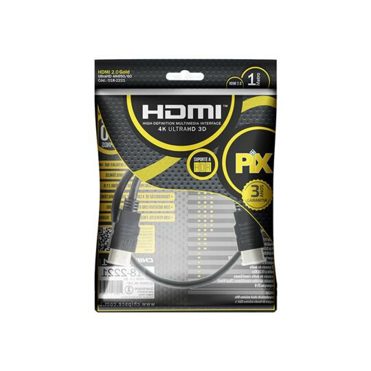 Cabo Hdmi Gold 2.0 4k Hdr 19p 1 metro Chipsce - 018-2221