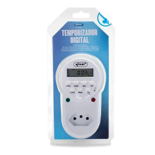 Timer Digital Bivolt  Temporizador com Display LCD Knup - KP-ES02