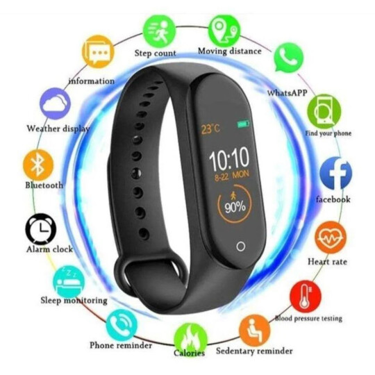 Smart Watch M4 Pulseira Inteligente Fitness com Monitor Cardíaco Bluetooth Knup - KP-SW/M4