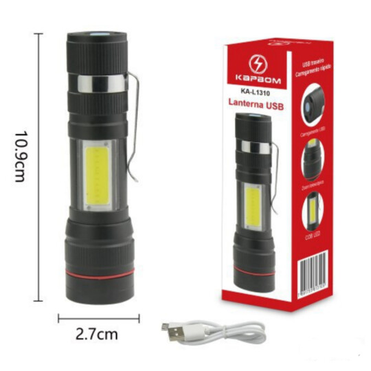 Mini Lanterna Led Recarregável Usb Kapbom - KAP-L1310