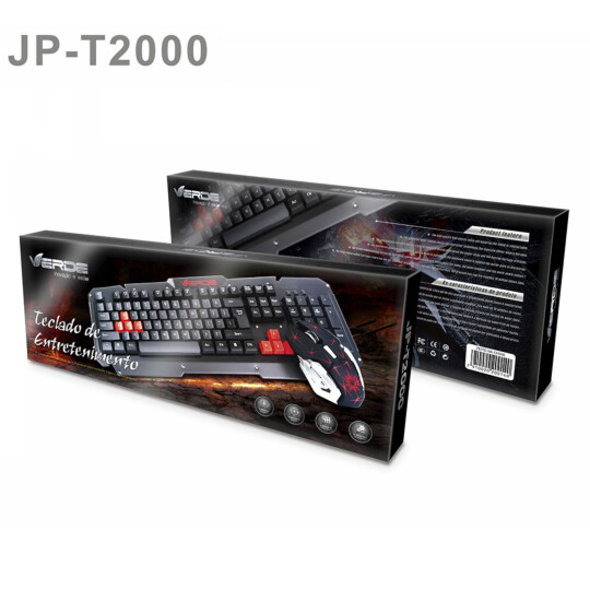 Kit Teclado e Mouse Gamer Sem Fio Verde - JP-T2000