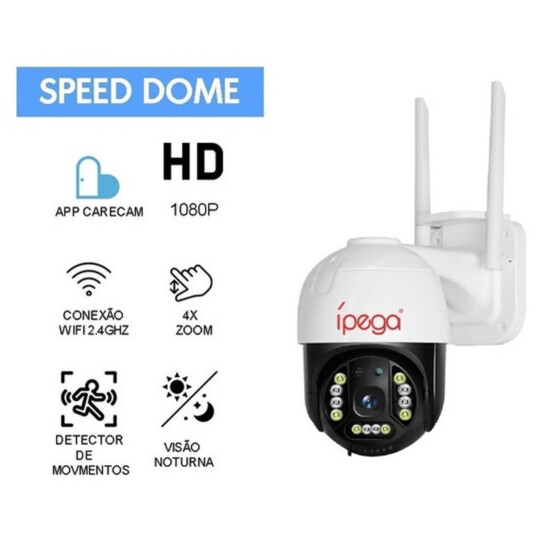 Câmera IP Giratória Wifi Externa Speed Dome Zoom Impermeabilização ao Ar Livre - KP-CA183