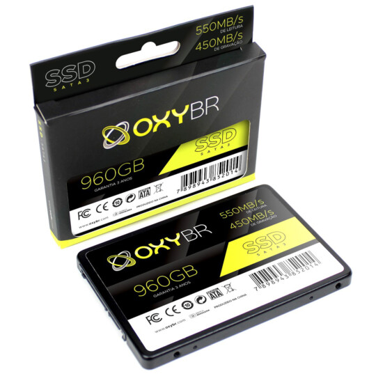 SSD 960GB OxyBR SATA3 Leitura: 550MB/s e Gravação: 450MB/s