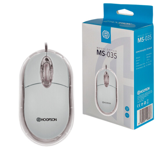 Mouse Ópitico para Escritório 1200DPI Cinza HOOPSON - MS-035C