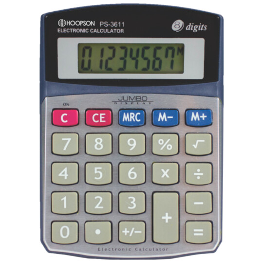 Calculadora de Mesa 8 Dígitos Números Grandes HOOPSON - PS-3611