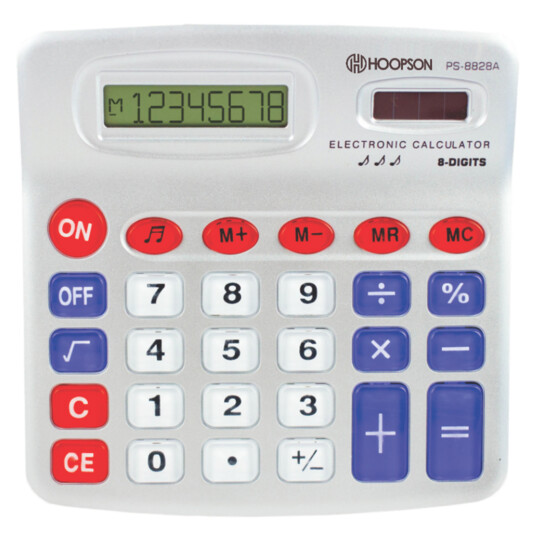 Calculadora 8 Dígitos Solar e Números Grandes HOOPSON - PS-8828A