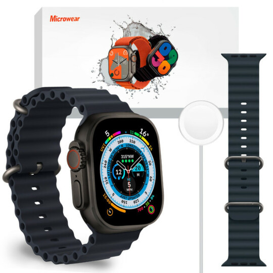 Smartwatch Ultra Serie 9 W69 Amoled Nfc Preto - Microwear 10 UN