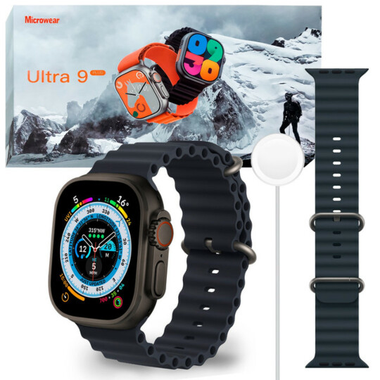 Smartwatch Ultra 9 Plus Series 9 Amoled Nfc Gps Preto - Microwear 10 UN