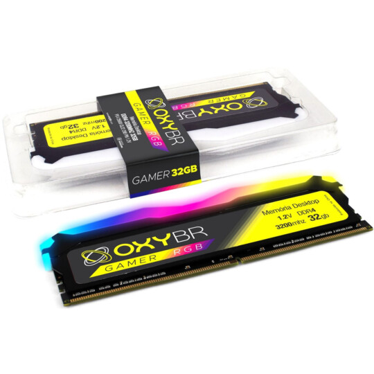 Memória Ram OxyBR Gamer RGB DDR4 32GB 3200MHz