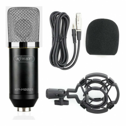 Microfone Condensador Unidirecional 20 kHz Knup - KP-M0021