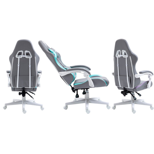 Cadeira Gamer Prism Cinza e Azul com Almofadas EVOLUT - EG-910 