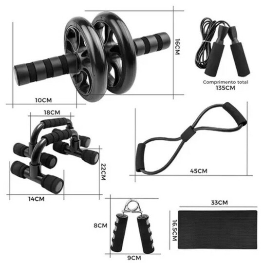 Kit de Exercícios Físico Musculação e Ginástica 7 Peças