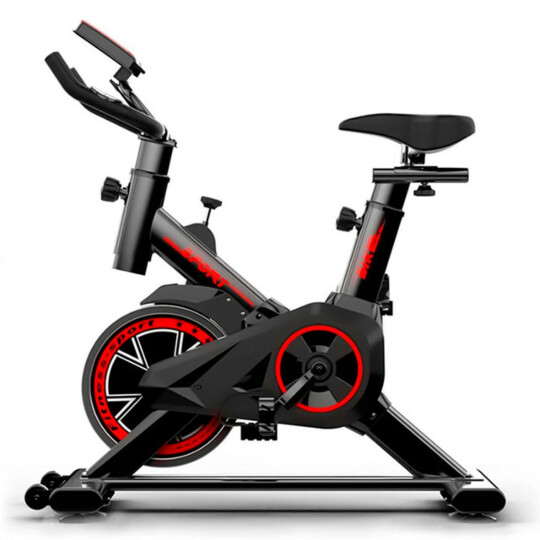 Bicicleta Ergométrica Spinning e Exercícios Preta e Vermelha