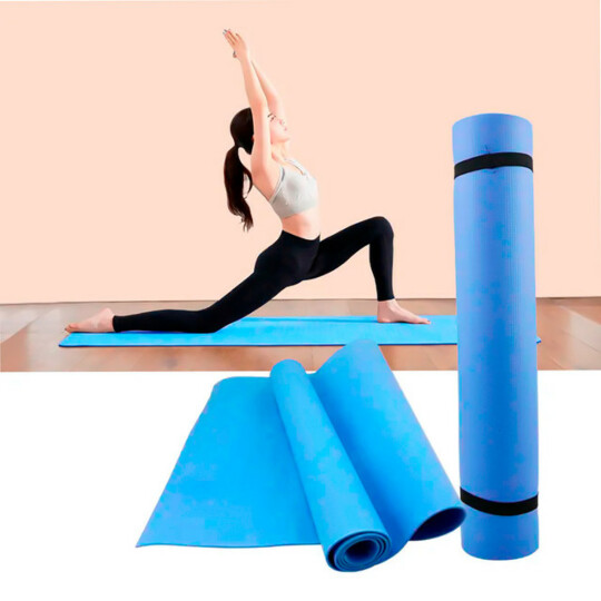 Tapete para Yoga Tatame Esteira e Exercícios Azul