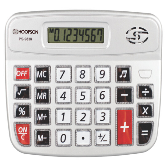 Calculadora 8 Dígitos Pilha AA Números Grandes HOOPSON - PS-9838