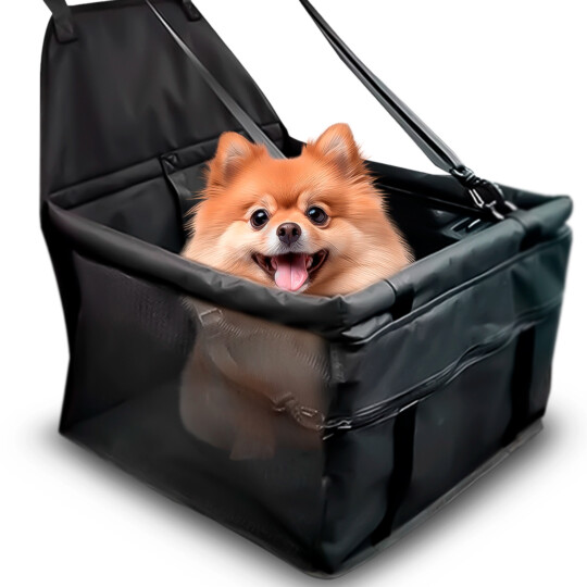 Assento Cadeirinha Carro Cachorro Cães Gatos Premium Até 15kg - Preto