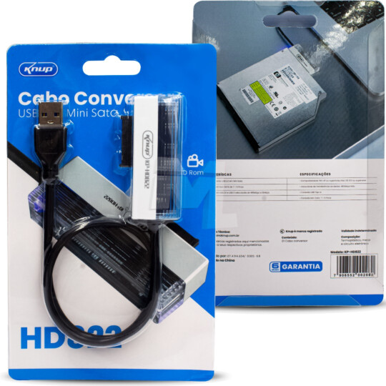 Conversor USB 2.0 x Mini SATA KNUP - KP-HD822
