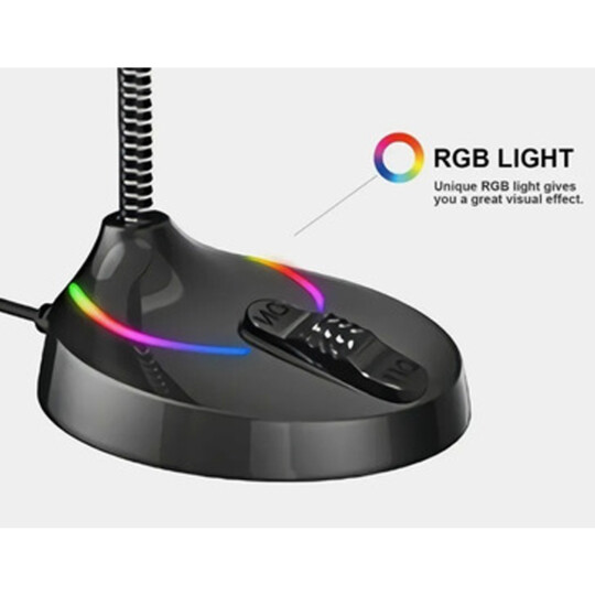 Microfone Gamer Profissional de Mesa RGB LED USB LEHMOX - GT-GK1