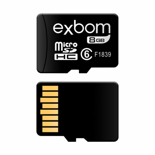 Cartão de memória 8G Micro-SD (TF ) Gravações 10Mbs / Leitura 15Mbs Exbom - STGD-TF08G