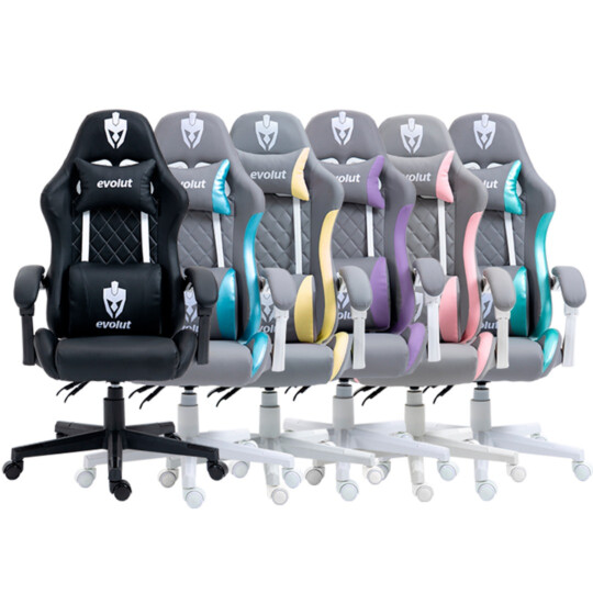 Cadeira Gamer Prism Preta com Almofadas EVOLUT - EG-910
