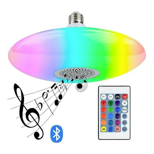 Lâmpada com Caixa de Som Bluetooth Luz LED RGB - LT-CT023