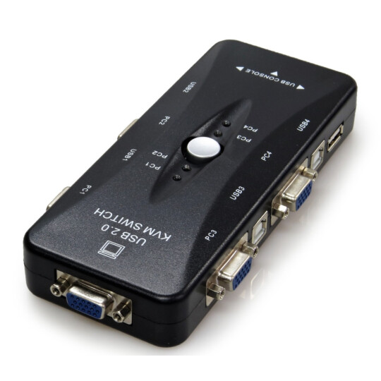 Switch de Monitor KVM VGA de 4 Portas Exbom - 00878