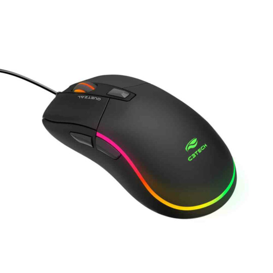 Mouse Gamer Usb Led RGB 5000 dpi Quetzal C3tech - MG-510BK