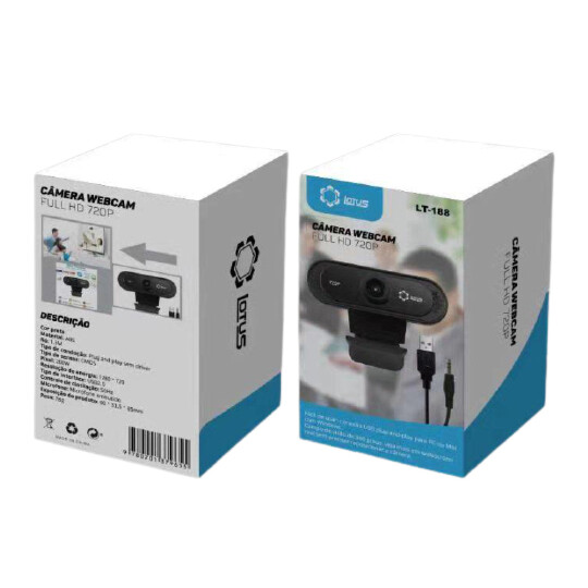 Webcam HD 720p com Microfone Integrado Usb Lotus - LT 188