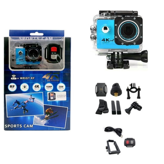 Câmera Sport A Prova D'água HD 16 MP com Controle Remoto - 4K