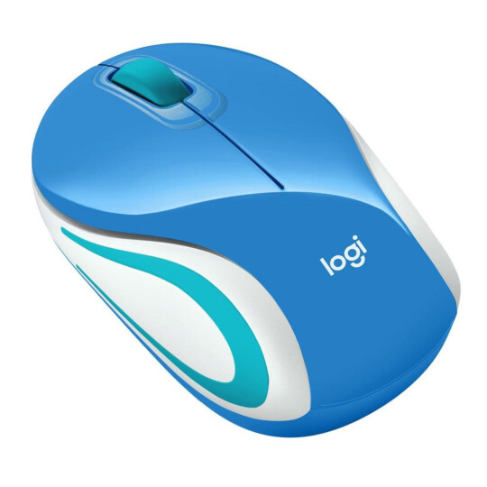 Mini Mouse Logitech Sem Fio Rc/nano 1000 dpi - M187 AZUL
