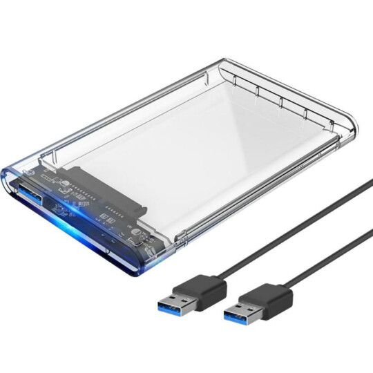 Case Transparente Gaveta para HD Externo 2.5 SATA USB 3.0 KNUP - KP-HD012