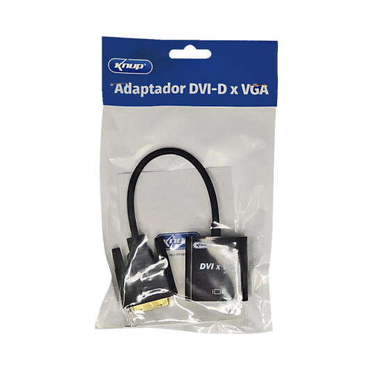 Adaptador Conversor Conexão DVI-D para VGA Knup - KP-AD108
