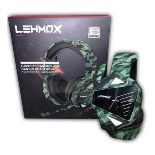 Fone Headset Gamer com Led Rgb 2 P2 3.5mm Lehmox Verde - GT-F11