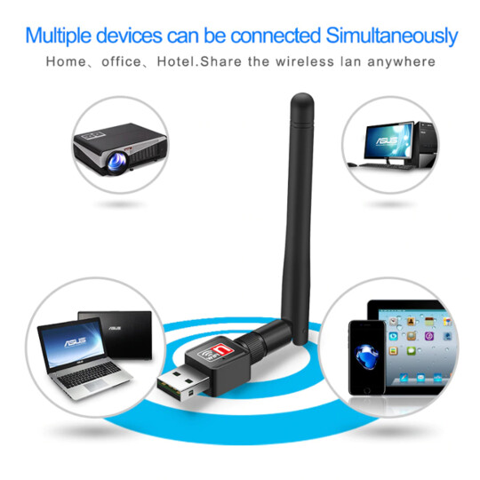 Antena Adaptador Wifi Sem Fio Wireless Antena USB 150m LOTUS - LT-A097