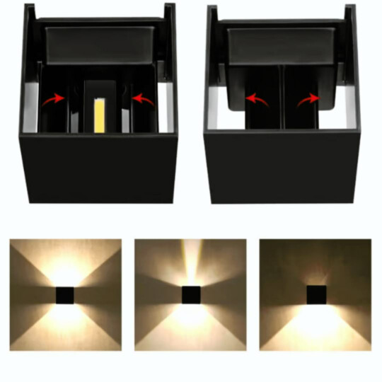 Arandela de Parede Interna Luminaria Preta Decorativa LUX POWER - BD-P02BQ