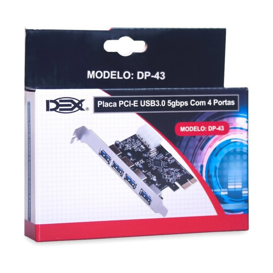 Placa PXI Express 4 Portas USB 3.0 DE 5 Gbps DEX -  DP-43