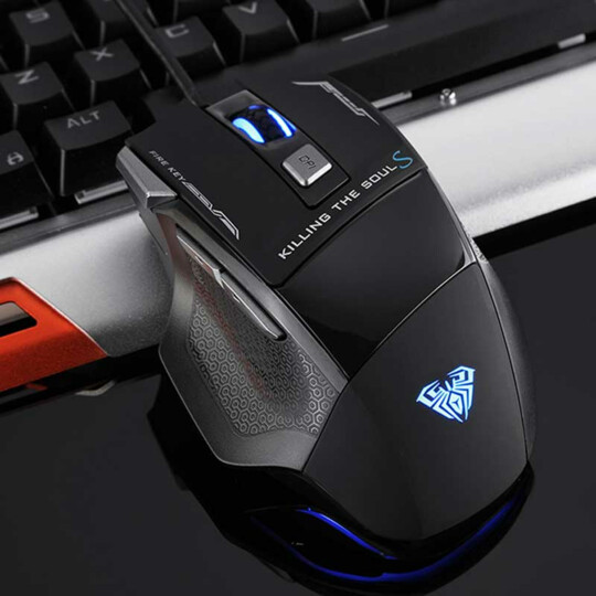 Mouse Gamer Profissional 4800dpi 7 Botões Programáveis RGB Led Com Fio Aula - S12