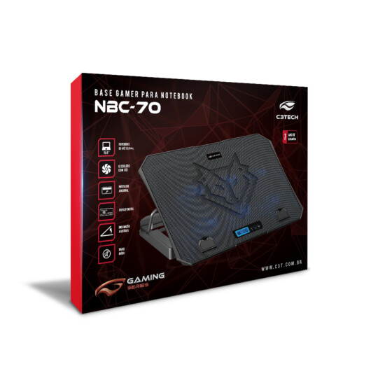 Base Gamer para Notebook 15,6 Polegadas C3Tech - NBC-70BK 