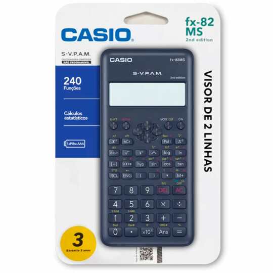 Calculadora Cientifica CASIO 2nd Edition 240 funções - FX-82MS