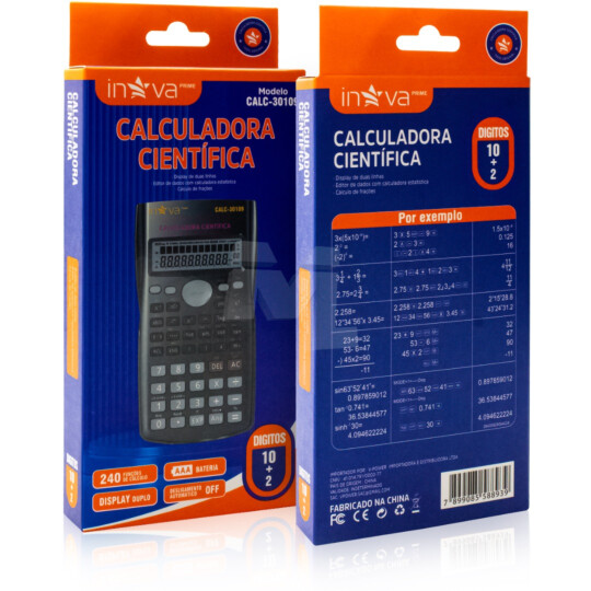 Calculadora Cientifica 10+2 Dígitos 240 Funções INOVA - CALC-30109