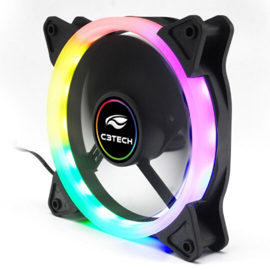 Cooler Fan C3Tech 12CM LED RGB Multi Cores - F7-L200RGB
