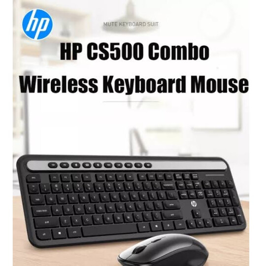 Kit Teclado + Mouse sem Fio HP Wireless Multimídia - CS500 Preto 