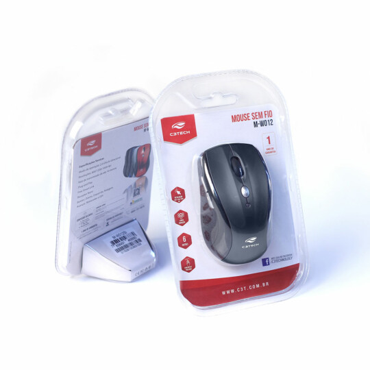 Mouse Sem Fio C3Tech Wireless RC/Nano Preto - M-W012BK V2