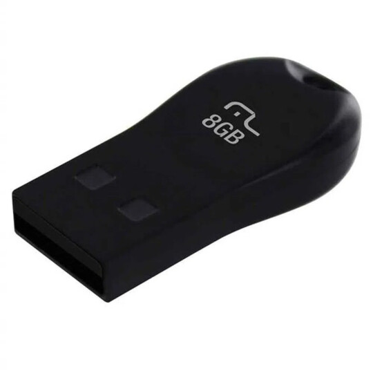 Pen Drive Multilaser Mini 8GB USB 2.0 Preto - PD770