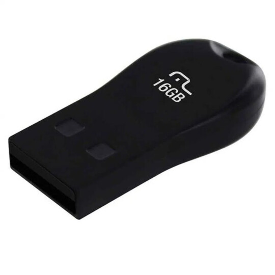 Pen Drive Multilaser Mini 16GB USB 2.0 Preto - PD771