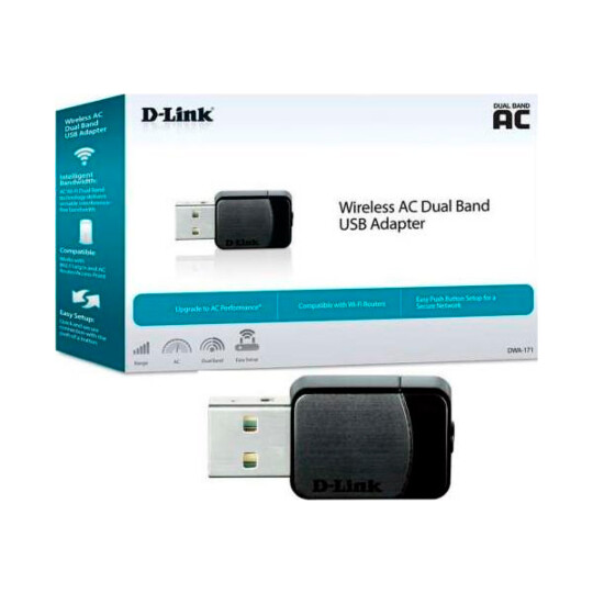 Adaptador Wireless 11AC D-Link Nano Dual-Band USB - DWA-171