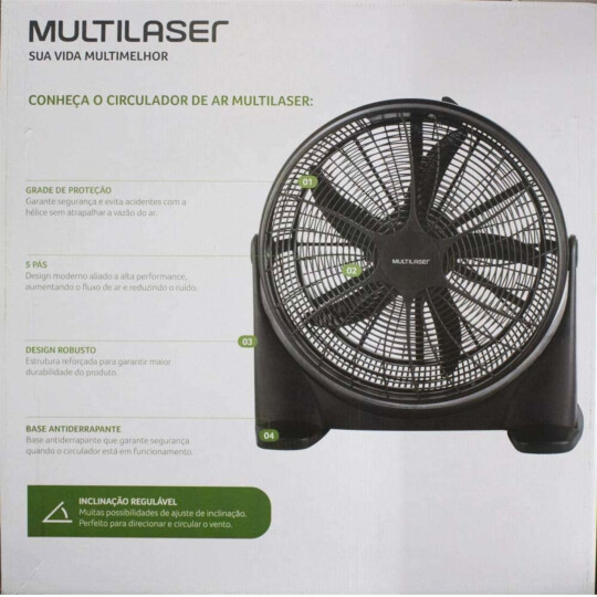  Ventilador Circulador de Ar Plástico Multilaser 53CM 127V 150W - VL003